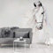 Papier Peint Panoramique Cheval Blanc Animal: Trompe L Oeil | Déco Mural Tableaux Muraux Photo Mural Rustique Vintage Chambre Corridor Wallpaper-200x140cm