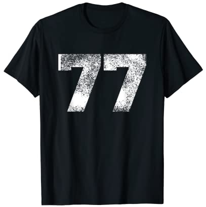 Jersey Nummer 77 im Used-Look T-Shirt