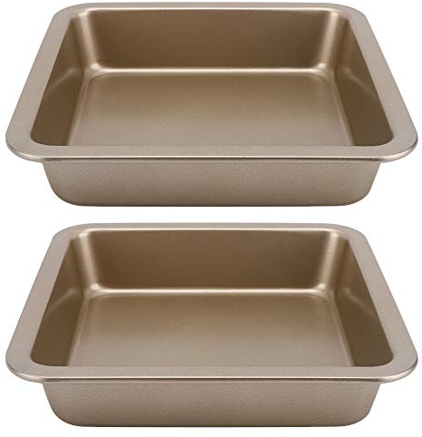 2 Pezzi Teglie Forno Antiaderente, Teglia Quadrato,Teglia da Forno Quadrata,quadrata Stampo torta quadrato acciaio carbonio,Teglia Vassoio Rettangolare per Pane Biscotti,22,5x22,5x4,6cm