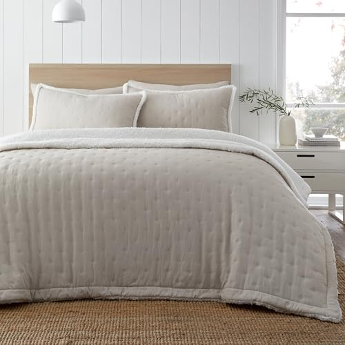 Catherine Lansfield Cosy Nori Soft Sherpa Tagesdecke 220x230 cm Creme