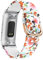 Sport Armbänder Für Fitbit Charge 3 Armband/Fitbit Charge 4 Silikon Ersatzband Für Damen Herren Armband mit Kompatibel mit Fitbit Charge 3 Armband/Fitbit Charge 4 (Blumen2)