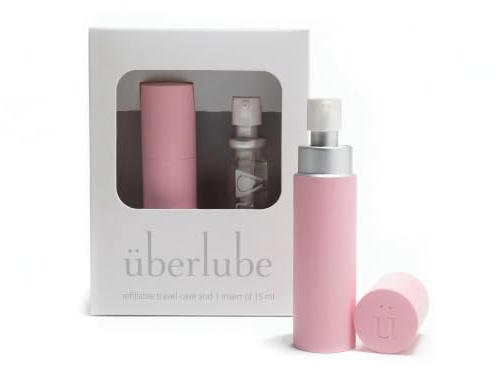 Uberlube Premium Silicone Lube - Discreet Travel Kit (Pink - 15ml) | Unscented, Latex-Safe, Waterproof, Long Lasting Lube Liquid, Personal Lubricant with Vitamin E for Couples