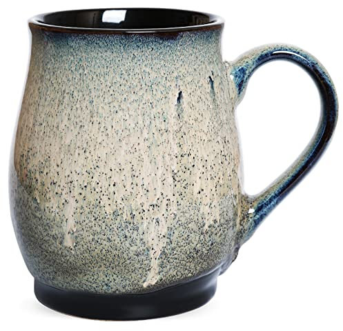 Bosmarlin Tazza da caffè extra large in ceramica, 708,7 g, lavabile in lavastoviglie e microonde, grande tazza da tè oversize per ufficio e casa, (blu, 1) (708,7 g, marrone grigio)