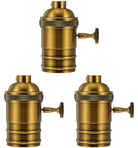 OSALADI Resistant Industrial Bulb Lamp Holder Lights Hanging Turn Die Table Ceiling Dekorative Fitting Lamps Wall Socket Fire Floor Diy Aluminium Base Casting Vintage And In
