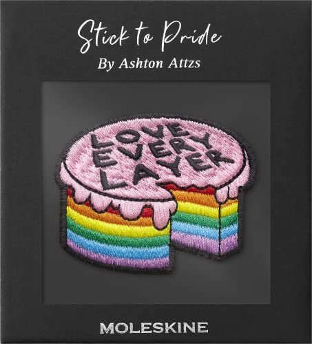 Moleskine Sticker Patch für Notizbuch oder Tagebuch, Personalisierte Sticker Pride Cake, Love Every Layer entworfen von Künstler Ashton Attzs, Größe 5x5cm