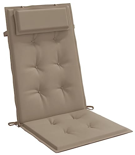 vidaXL Hochlehner Auflage 6 STK., Sitzkissen für Gartenmöbel Hocker Ottomanen, Wasserabweisendes Sitzpolster, Sitzauflage Stuhlauflage, Taupe Oxford Gewebe
