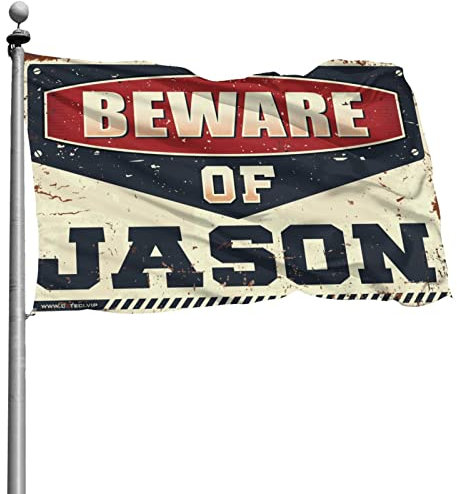 Coole Wohnheim-Flaggen, Vorsicht vor Jason-Flagge, Hinterhof, Bar, Dekoration, Raumsachen (Größe: 152 x 244 cm)