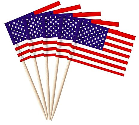 stidsds 100 Stück Nationale Zahnstocher-Flagge B (USA)