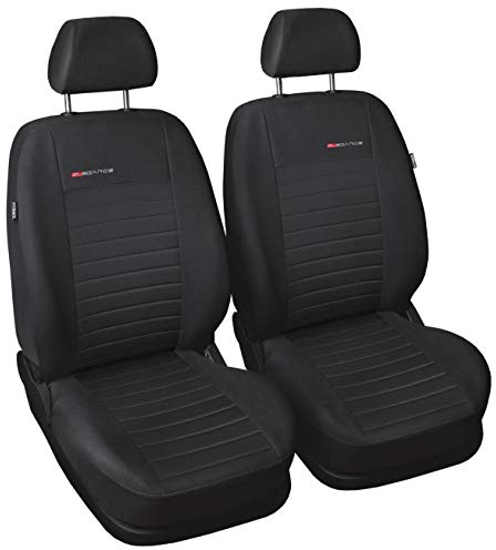 VORDERSITZE 2er Set Sitzbezüge Schonbezüge Sitzschoner Velour + Strickpolster oder Öko-Leder + künstliches Wildleder ®Auto-schmuck (Elegance p4)