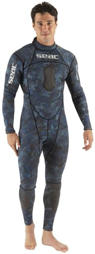 Seac Blue Sea, Traje de Buceo de Una Pieza, 1.5 mm, Hombre, Azul Camuflaje, XXL