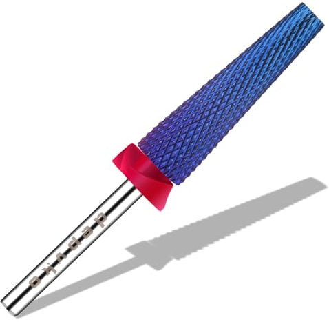 Depvko Super Long 5 in 1 Nail Drill Bits, 3/32'' Carbide Tungsten Bits, Two Way Rotate Professional Advanced Safety Bits for Nail, Fast Remove for Manicure Pedicure Cuticle Gel Polishing(Fine, Purple)