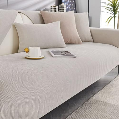 Bettschlange Sofabezug Ecksofa L-Form 1/2/3/4sitzer, Sofaschutz Sofaschoner, Sofaschutzdecken rutschfest, Pets Dog Couch Überzug Sofa Überwurf(Weiß,70x180cm)