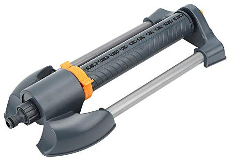 20‑Hole Garden Sprinkler Sprinkler, Garden Sprinkler Metal Base Lawn Rotating Oscillating Sprinkler Adjustable Spray Angle