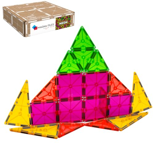 MAGNA-TILES Color Shop NEON 20-Piece Magnetic Construction Set, The Original Magnetic Building Brand