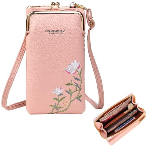Taasmoog Crossbody Phone Bag for Women, Cellphone Shoulder Bags Leather Ladies Cross Body Handbags Waterproof Mobile Phone Pouch Wallet Gifts for Women