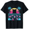 Sonnenuntergang Mit Palmen Retro Vaporwave Katze T-Shirt