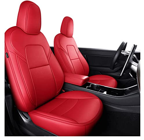 NOCHE Autoschonbezug Vollständiger Satz Echtleder-Autositzbezüge, Passgenau Für Ford Für Mustang 2015-19 Für Für Ranger 2011-15 (Color : Rot)