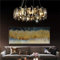 CRABOT Living Room Lamp Vintage Kitchen Lamps Pendant Lamp Bedroom Modern Gold Pendant Light Industrial Ceiling Light Chandelier Crystal, 9 Bulbs (Round)