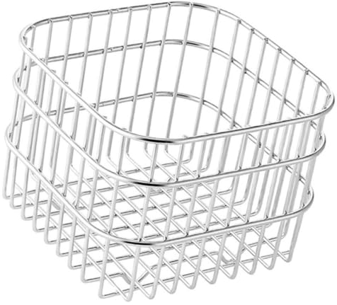 Luxshiny Edelstahl-Obstkorb Draht-Aufbewahrungskorb Quadratischer Metall-Gemüsekorb Speisekammer-Organisationsbehälter Für Küchenarbeitsplatte Wäsche Kühlschrank Gefrierschrank Organizer