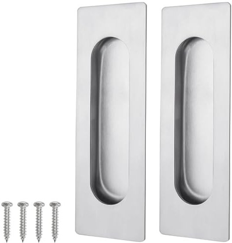 JYTDBCS Sliding Door Handles Recessed Finger Flush Pulls for Kitchen Cabinet Door Closet Door Stainless Steel Rectangular Door Pulls Cupboard Hardware Sliding Door Flush Handles