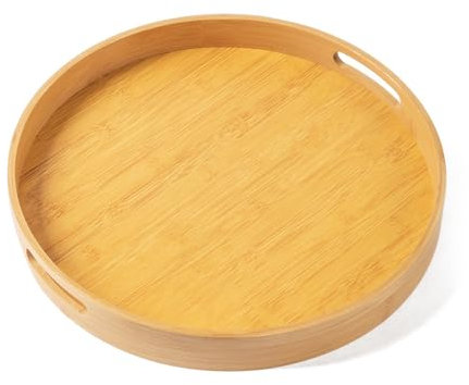 Bandeja de servir de bambú con asas, bandeja de madera, bandeja de cocina, bandeja para servir, bandeja de desayuno, té, mesa de café, cocina decorativa cama