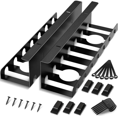 JYiuog Kabelk Schreibtisch für Ihren Schreibtisch | Kabelk | Premium Kabelmanagement | 2er Set | Schwarz