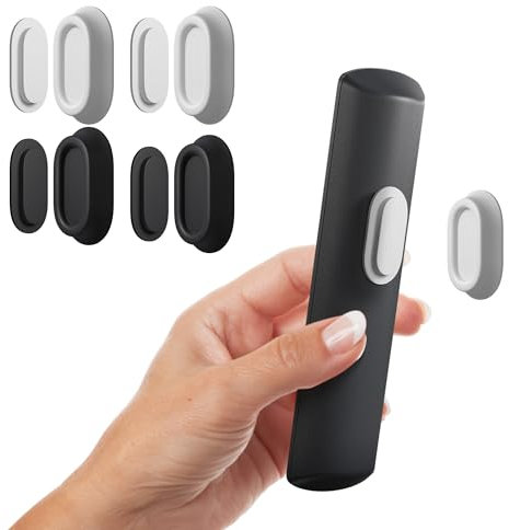 Nearockle Universal Magnetischer Fernbedienung Halterung, Silikon Fernbedienung Halterung Wand, Stark Klebender Wandhalterung fur TV/Klimaanlagen/Ventilator (4 Stück, Schwarz+Weiß)
