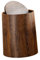 Sharplace Imitation Wood Grain Trash Bin Retro Round Trash Can Flip Lid Waste Bin Household Garbage Can Swing Lid Rubbish Bin for Kitchen Laundry Dorm Bathroom Bedroom, M