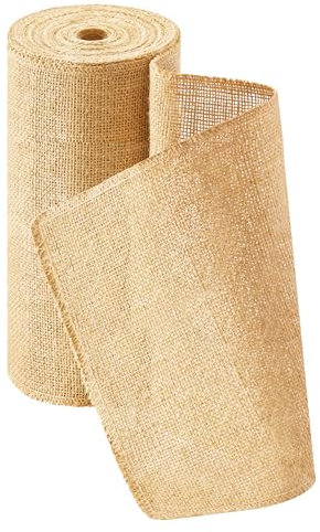 HEETA Chemin de table en toile de jute - 30 cm x 10 m - En toile de jute écologique - En tissu naturel - Pour mariage, fête à la ferme, communion, décoration de table rustique