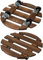 Stormshopping Lot de 2 supports de plantes roulants en bois de 30 cm avec 2 roulettes verrouillables à 360°, pour intérieur et extérieur sur patio/pot de fleurs/pots de plantes grasses