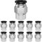 Lot de 10 tuyaux de raccordement pneumatique de 8 mm AD x 1/4 BSP filetage extérieur à fermeture rapide, adaptateurs de conduite d'air, raccords droits (PC8-02) (8 mm -(1/4″))
