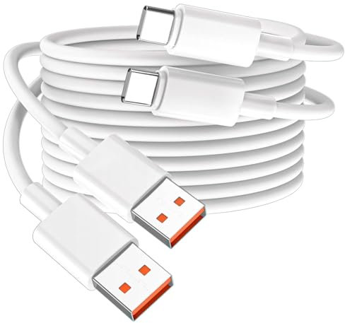 6A 120W HyperCharge Turbo Charging Cable for Xiaomi 15/14T/13T Pro/12S Ultra/Pad 5/12 Pro/12/12X Pro Lite,for Redmi 10 Note 14/13/12/11s Plus Poco X5 F5 F4 Gt Black Shark USB A to C 6.5ft/2 Pack
