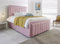 MOORCROFT BEDS Upholstered Bed Frame With Mattress Plush Velvet Bed With Headboard Single/Small Double/Double/King/Super King Size (Pink Plush, 5FT King With Mattress)