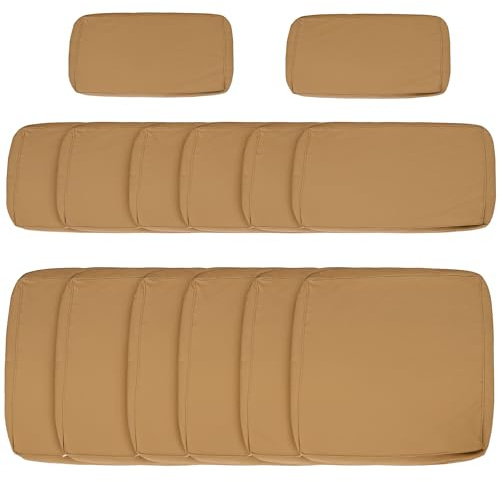 Outsunny Rattan-Sofa-Kissen, Ersatzbezug für den Außenbereich, kein Kissen im Lieferumfang enthalten, Beige