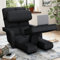 UNIONLINE Floor Chair Adjustable, Folding Lazy Sofa Bed with Armrests, Single Chair Bed for Bedroom Home Office,Gaming Lounge Recliner with Pillow & Footrest, Black