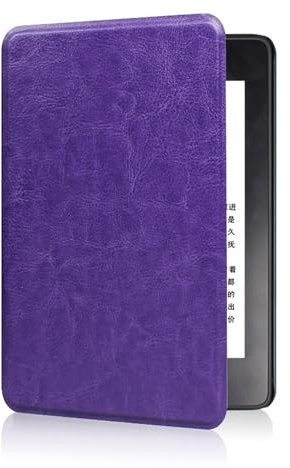 Hülle für 2024 7 Kindle Paperwhite 12. Generation und Kindle Colorsoft Signature Edition, schlankes, kratzfestes PU-Leder-Cover mit Handschlaufe, automatische Einschlaf-/Weckfunktion (Lila)