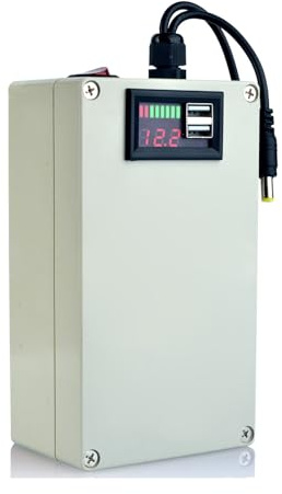 WILLQ Batteria ai polimeri di Litio da 12 V 30 Ah, Grande capacità, 30000 mAh, Ricarica Rapida, Batteria di Backup agli ioni di Litio Ricaricabile a Doppia Uscita da 5 V e 12 V.