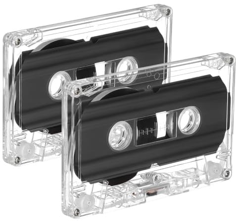 Gadpiparty Leere Audiokassetten 2 StüCk 30 Min Aufnahmezeit Transparent Kassettenband FüR Musik Und Sprachaufnahme Retro Tonband Mit Beschriftungskasten