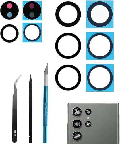 Galaxy S23 Ultra Rear Camera Glass Lens Rear Lens Replacement for Samsung Galaxy S23 Ultra with Professional Repair Tool Kit