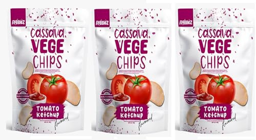 Nibblez Cassava Vege Chips 40g | Tomato Ketchup Flavoured (Pack of 3)