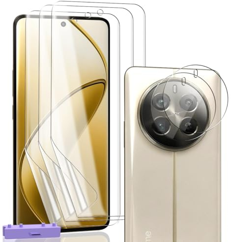 Zerrshoo 3+2 Protector Pantalla para Realme 12 Pro/12 Pro Plus/12 Pro+ 5G | Película Hidrogel Flexible de Instalación Fácil, HD Claro, Protector Lente Cámara 9H Dureza, Huella Dactilar, Antiarañazos