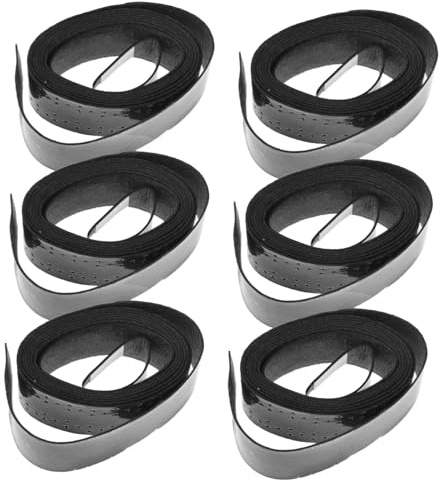 Drumstick Wickelband 6 Rollen Rutschfest, Schweißabsorbierend | Pu Griffband für Drumsticks, Multifunktional Einsetzbar, Schwarz, für Schlägergriffe und Zubehör