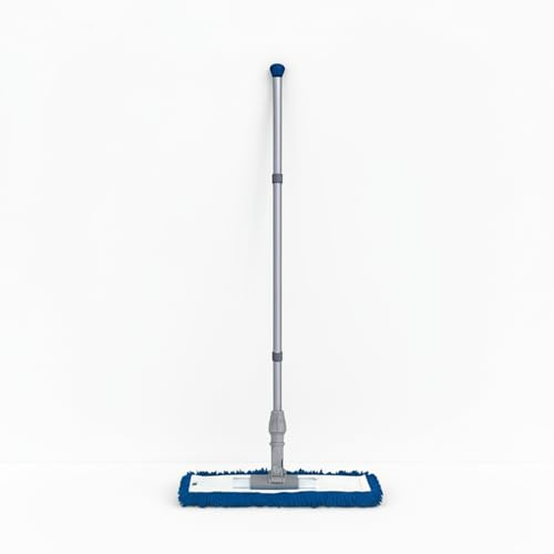 Abbey 40cm Flat Mop for Floor Cleaning - Heavy Duty Commercial Blue Sweeper Mop Kit with Handle and Frame - Floor Dusters for Wooden Floors and Hard Floors