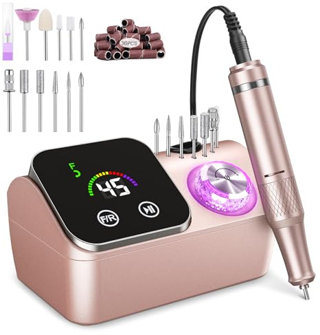 Cadrim Electric Nail File, 45000RPM Nail Drill, Professional Nail Drill Machine with LCD Display, Acrylic Nail Gel Polish Machine, Adjustable Speed Manicure Pedicure Set for Acrylic Nail, Gel Nails