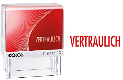 COLOP Printer 20 Text-Stempel VERTRAULICH, Abdruck rot, für sofortigen Einsatz. Fertigstempel mit Lagertext und rotem Kissen