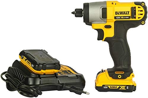 DEWALT DCF815D2-QW Trapano Avvitatore a Impulsi Attacco 1/4, 2.0 Ah, con Doppia Batteria in Valigetta, 10.8 V