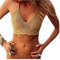 YiLianDa Damen Strick Häkeln Bikini Push up Bikini Tops Bikini Oberteile Neckholder Badeanzug Bademode Tank Tops Strand Bikini