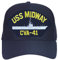 USS Midway CVA-41 Baseball Cap Navy Blue Made in USA, Marineblau, Einheitsgröße