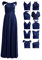 72styles Infinity Kleid mit Bandeau, wandelbares Brautjungfernkleid, lang, Übergröße, Mehrwege-Kleid, Twist-Wickelkleid, Marineblau, Einheitsgröße