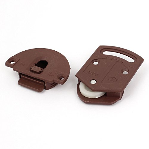 sourcingmap roulette porte coulissante placard armoire Marron Foncé en plastique 3,6 mm Mont Trou
